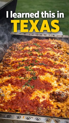 Texas-style loaded griddle nachos