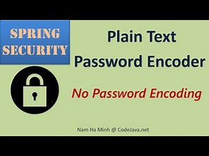Spring Security Plain Text Password Encoder - No Password Encoding