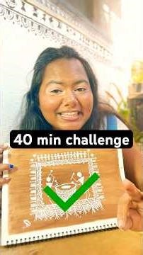 Warli painting 40 mins challenge #india #shortsforgoals #art #artist #challenge #maharashtra #warli