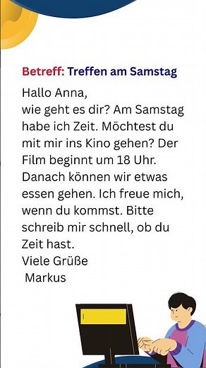 Einfache Deutsch E-Mails Schreiben – A1 & A2 Beispiele #deutschfüranfänger #deutschfüranfänger #a1