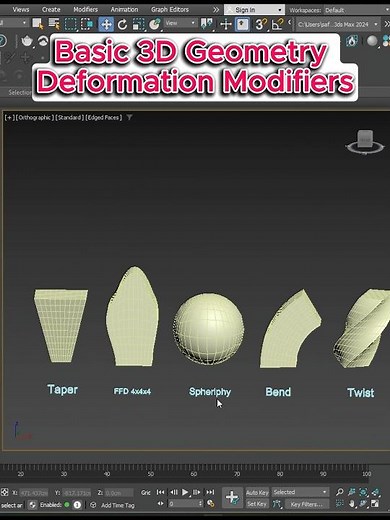 Basic 3D Geometry Deformation Modifiers #shortvideo #3dsmax #modifier #3dmodeling