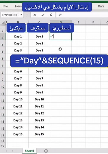 كيف أدرج أيام متتالية في خلية واحدة في Excel