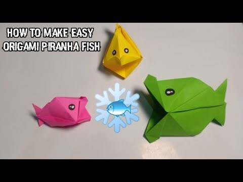 How to Make Easy Origami Piranha Fish || Fish Origami / Paper Crafts