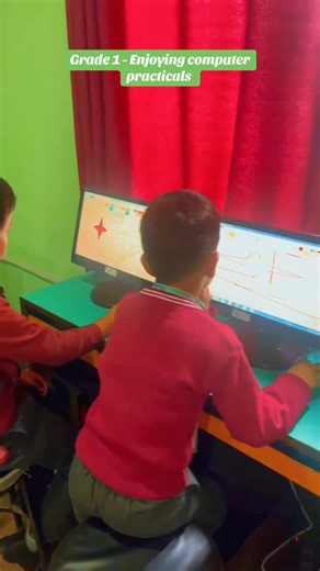 Grade 1 students having fun during their computer practical class! 💻✨ Learning new skills while enjoying every moment in the lab 🤩📚 #ComputerClass #Grade1 #SmartLearning #SchoolLife #PracticalLearning | St. Lawrence Secondary School