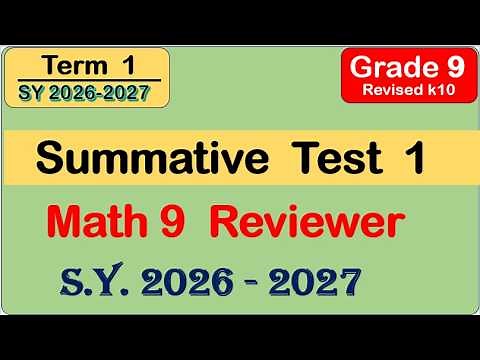 Grade 9 Math | Summative Test 1 Reviewer First Term (Term 1) Multiple choice questions 2026-2027