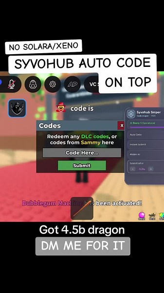 Auto code Sniper | Syvohub | #script #robloxfyp #roblox #sab #free | Roblox