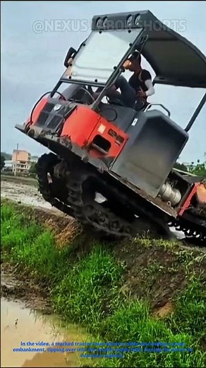 Crawler Tractor Rolled Over! Farm Machinery Accident & Safety Warning