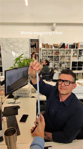 Jules Wilson Design Studio on Instagram: "Asking different members of our team to guess 12” on the tape measure challenge! #tapemeasurechallenge #architect #designer"