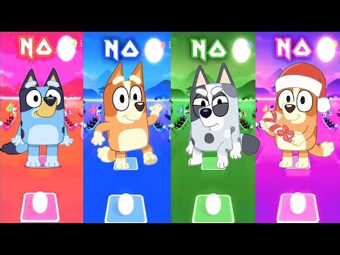 "BLUEY MAGIC 🆚 BLUEY BINGO FRIENDS 🆚 FUNNY MOMENTS | Tiles Hop Edm Rush Gameplay!"