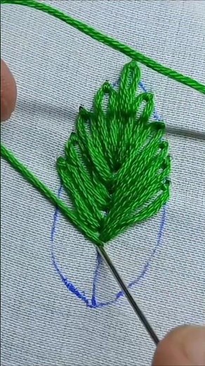 Basic leaf embroidery design for beginners