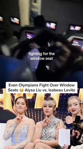 Even Olympians Fight Over Window Seats: Alysa Liu vs Isabeau Levito五輪スター、リウ＆レヴィトが窓側席を巡ってバトル #funny