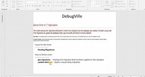 EF - ApplicationDbContext context has changed since the database was created