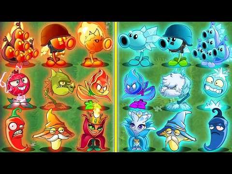 Pvz 2 Discovery Same Shape & Same Skill - Team FIRE vs ICE