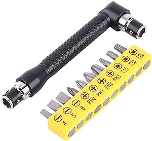 Wrench Driver, L-Shape 1/4 Inch Hex Socket Wrench Double Head with Various Screwdriver Bits Hand