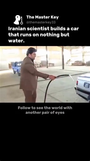 The Master Key on Instagram: "An Iranian engineer named Alaeddin Qassemi went viral claiming he modified a Peugeot to run 900 kilometers on just 60 liters of water. His process? Splitting water into hydrogen and oxygen on board, then using that hydrogen as fuel. Sounds revolutionary, right? Free energy from water. No more gas stations. The ultimate clean fuel solution. Except physics has some serious problems with this claim. Independent engineers immediately pointed out the fundamental issue: t