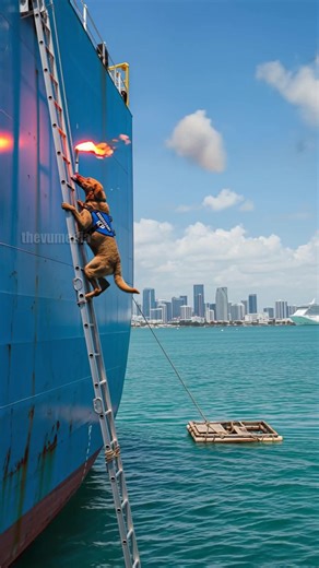 309K views · 1.2K reactions | Hero Dog Saves Crew From Container Ship Explosion! #rescue #animals #pets | Show Time TV | Facebook