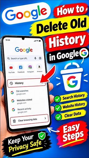 How to Delete Old Google Search History on Mobile 📱 | Clear Google History Easily #shorts #youtube