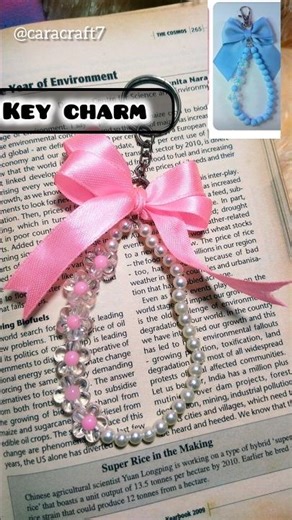 Beautiful Ribbon & Beads Keychain | Handmade Key Charm | Easy DIY Keyring #‪@Caracraft7‬ #shorts