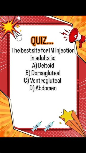 Nursing Quiz... Site For IM Injection #injection #nurseryrhymes #shorts #shortsfeed #viralshort