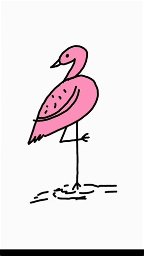 How to draw flamingo 🦩#easydrawing #howtodraw #drawing #shorts