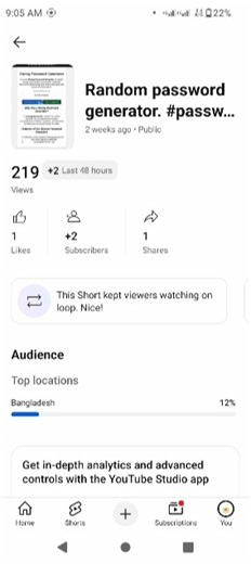 How to check YouTube Short video Analytics without YouTube Studio