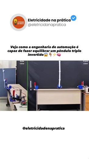 Veja como a engenharia de automação consegue equilibrar um pêndulo triplo invertido! 👇🏽 Isso é um dos desafios mais complexos da engenharia de controle 🎯 Três hastes instáveis tentando cair… enquanto o sistema trabalha para manter tudo em equilíbrio. 🤖 Sensores captam posição em tempo real 🧠 Algoritmos calculam correções em milissegundos ⚡ Atuadores ajustam o movimento sem parar Tudo isso usando: 📊 Controle em malha fechada 📐 Modelagem matemática 🧠 Inteligência de controle avançada 💡 É 