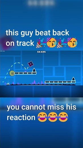 HE BEAT BACK ON TRACK!!! 🥳🥳🥳 #meme #geometrydash #gd #fypシ #fyp #gaming #games #rage #shorts