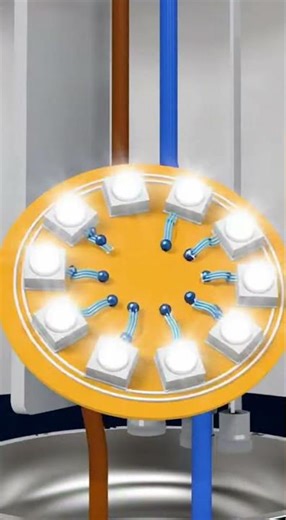 Create a 10-second 3D animated educational video explaining what is inside an LED bulb. #shortvideo