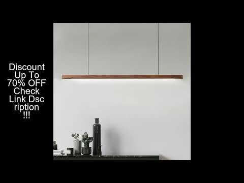 Nordic Wood Pendant Lights LED Modern Hanging Lamps for Dining Living Room Kitchen Office Shop Long
