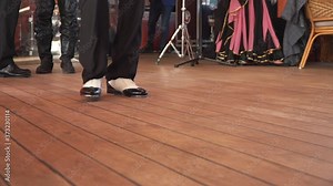 Tap dancer feet at a banquet