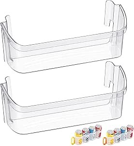 UPGRADED 240323002 Refrigerator Door Shelf Bin,Compatible with Frigidaire Door shelf Replacement FGHS2631PF4A,FGHS2655PF5A,FGUS2642LF2,AP2115742 PS429725 AH429725 Bottom Door Shelves[2 PACK]