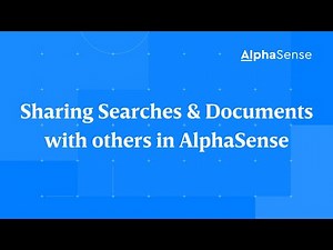 Sharing Searches & Documents with others in AlphaSense