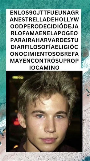 El joven actor que cambió la fama por el conocimiento