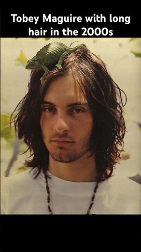 Tobey Maguire with long hair in the 2000s #tobeymaguire #spiderman #2000s