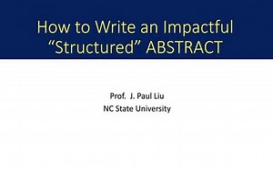 How to Write an lmpactful“Structured”ABSTRACT 论文摘要如何写