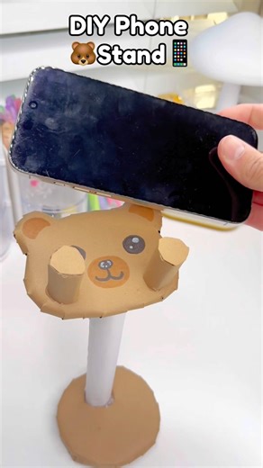 🐻DIY Phone Stand📱!? #papercrafts #cutecrafts #crafts #craft #diy #diycrafts