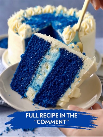 2.4K views · 11 reactions | Blue Velvet Cake with Cream Cheese Frosting Soft, moist layers in a striking blue hue, paired with rich and tangy cream cheese frosting.  Easy & Best Recipe Ingredients For the Cake: 2 ½ cups all-purpose flour 2 tbsp cocoa powder 1 tsp baking soda ................................. Full Recipe in First Cօʍʍеոτ  | Healthycutmeals by Claire | Facebook