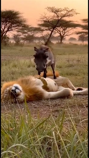 Warthog Drops a Dirty Surprise on the Lion… and Runs Like a Legend! 😂💩