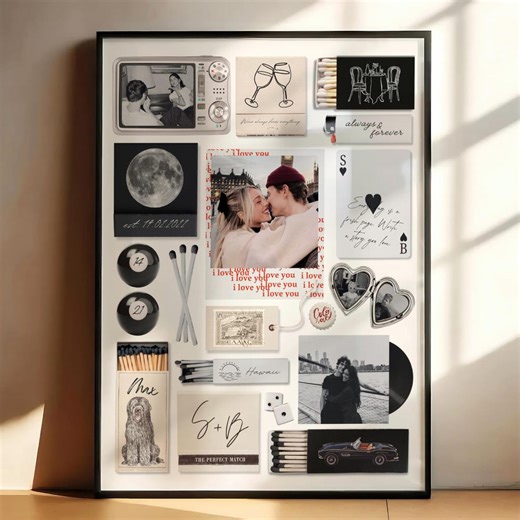 Custom Matchbox Template DIY Canva Matchbook Poster First Anniversary Gift for Boyfriend or Girlfriend Birthday Wall Art Couple Gifts - Etsy