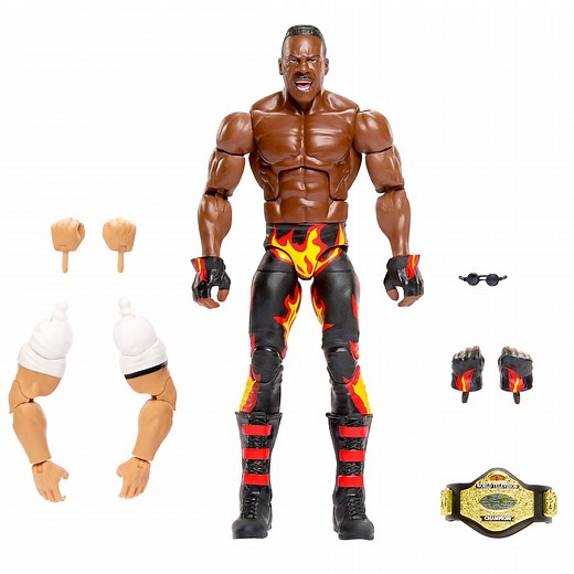 WWE Monday Night War Elite Collection Booker T Action Figure with Accessories & Build-a-Figure Parts