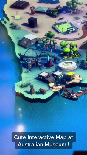 Cute interactive map at the Australian Museum 🐭🐰🦘 #australia #museum #animals #3d #sydney #kangaroos #cute #cuteanimals @Australian Museum