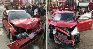 Police use intersection crash as example to slow down at yellow lights, follow traffic signals