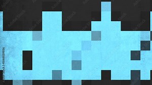 Abstract blue and white checkerboard pattern with varying square sizes, arranged in a classic checkerboard formation, and bordered by black outlines