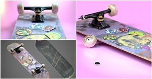 Modeling and Texturing a 70s Skateboard in Blender & Substance 3D