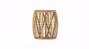 SAFAVIEH Maui Nautical Rattan Round Drum Stool Table, Natural