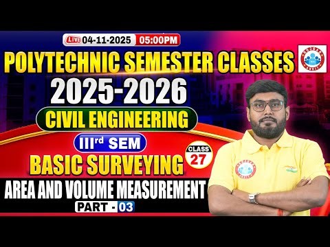 Polytechnic 3rd Semester Civil Engineering | Basic Surveying | Area & Volume Measurement #3 | BTEUP