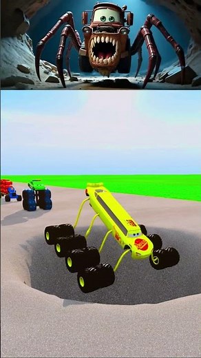 Lightning CyberBusMcQueen Vs Impossible Deep Pit Challenge #beamngdrive #mcqueen