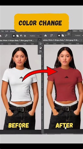 Change ANY shirt color in seconds 🎨✨#Photoshop #PhotoshopTutorial #ColorChange#ShirtColorChange