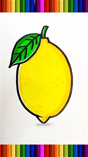 Lemon Drawing Easy Tutorial 🍋#vegetables #drawing #shorts