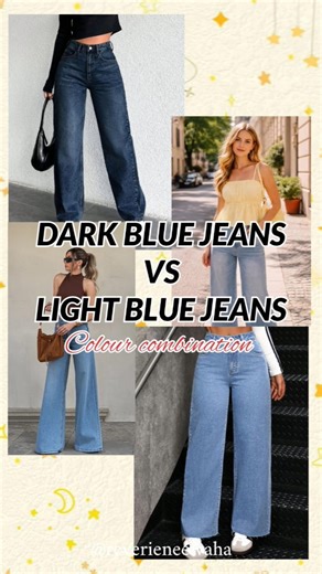 Dark blue jeans v/s Light blue jeans ✨ #fashion #outfit #trending #viralshorts #jeans #jeansfashion